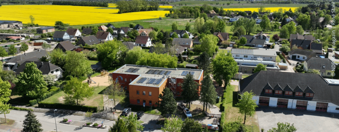 PV-Anlage der Bürgerenergiegenossenschaft Neuenkirchen aus der Luft