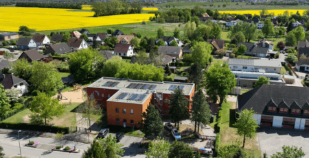 PV-Anlage der Bürgerenergiegenossenschaft Neuenkirchen aus der Luft