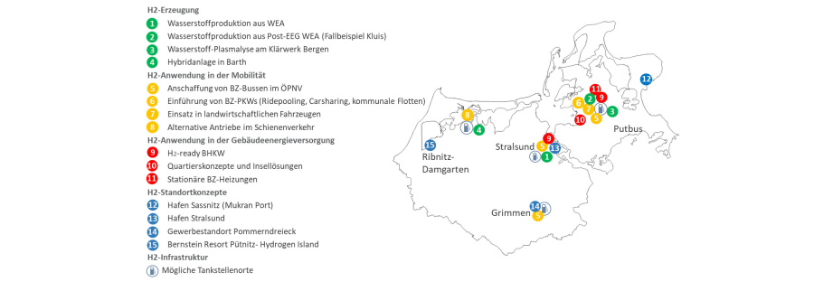 Wasserstoff-Ideenlandkarte der HyStarter-Region Rügen-Stralsund